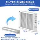 2 Pack 16x20x4 Air Filter Replacement Compatible with Honeywell FC100A1003 Pleated HVAC, MERV 13 Furnace Filter, Foldable Design (Actual Size: 15.94 x 19.75 x 4.38 Inches)