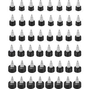 uxcell 48 Pcs Twist Top Caps, 4 Size Plastic Squeeze Bottle Replacement Twist Caps for Glue Dispensing Bottles Dispensing Caps Paint Bottles (Clear/Black)