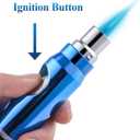 Zoocura Ice Blue Torch Lighter, Refillable Butane Torch Lighters Adjustable Jet Flame Windproof Lighter for Grill Pocket BBQ Camping (Gas Not Included)