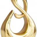 Deco 79 Aluminum Metal Abstract Decorative Sculpture Swirl Home Decor Statue, Accent Figurine 7" x 3" x 12", Gold