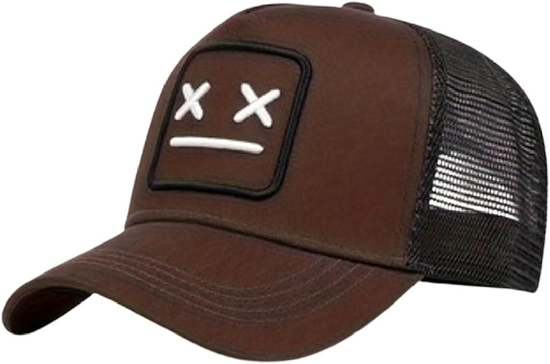 Baseball Cap Mens Quirky Bizarre Embroidery Hats Unisex, Hip Hop Trucker Caps Adjustable Mesh Back UPF 50+ UV Protection Summer Sports Sun Hat Cap Holiday S