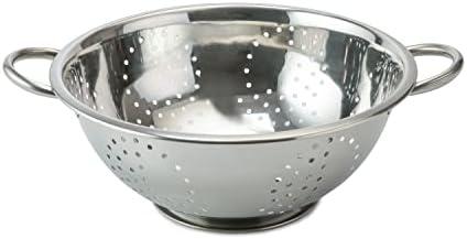 Vinod Stainless Steel Colander | 9.5 inches in Diameter | Dishwasher Friendly Strainer | Perforated Base | Suitable For Straining Fruits, Vegetables, Noodles, Pasta, Spaghetti | Steel Handles