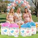 7 x Gender Reveal Gift Bag Blue Pink Boy or Girl Paper Bag with Wrapping Paper Card What Will Baby Be Party Decoration Ballon Treat Candy Bag for Baby Shower Gender Reveal Birthday Party Supplies