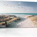 KZKU Large Beach Canvas Prints Wall Art Sea Ocean Wall Decor Canvas Wall Art Pictures for Living Room Bedroom Offico Framed Gallery Sunshine Beach Dune Home Decor Artwork 30"X58"
