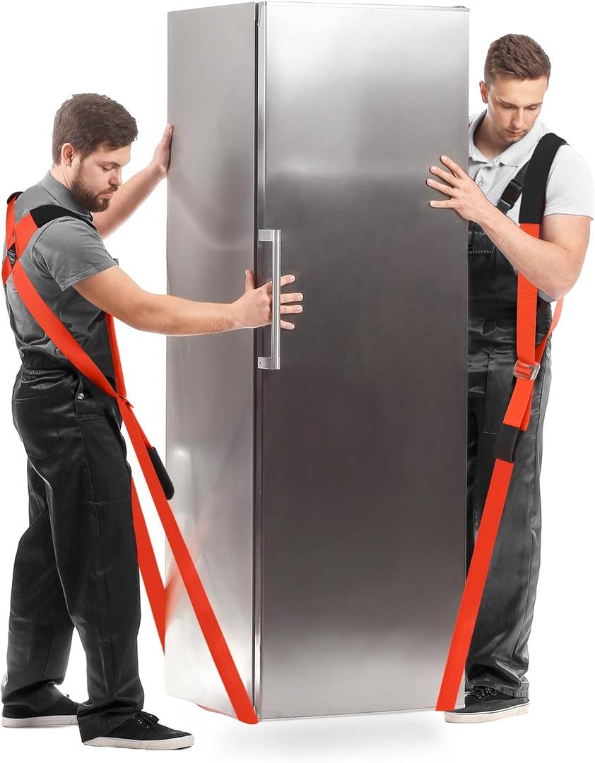 Ytonet Moving Straps, Lifting Straps for Move Furniture, 2-Person Shoulder Lifting and Moving System for Appliances, Mattresses, Heavy Objects up to 800lbs, 145 Inches Long Easy to Move, Lift, Orange