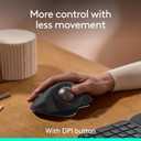 Logitech MX Ergo S Advanced Wireless Trackball Mouse, USB-C Rechargeable Wireless Ergonomic Mouse with Bluetooth and Encrypted Dongle, 6 Programmable Buttons, for PC/Mac - Graphite