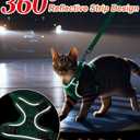 Cat Harness and Leash for Walking Escape Proof Soft Adjustable Cat Leash Breathable Comfortable Vest Easy to Wear Kitten Harness for Outdoor Travel (Emerald, S (7-12lb))