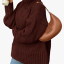 PRETTYGARDEN Women's 2025 Fall Oversized Sweaters Turtleneck Casual Long Sleeve Chunky Knit Pullover Tops Winter ClothesXL