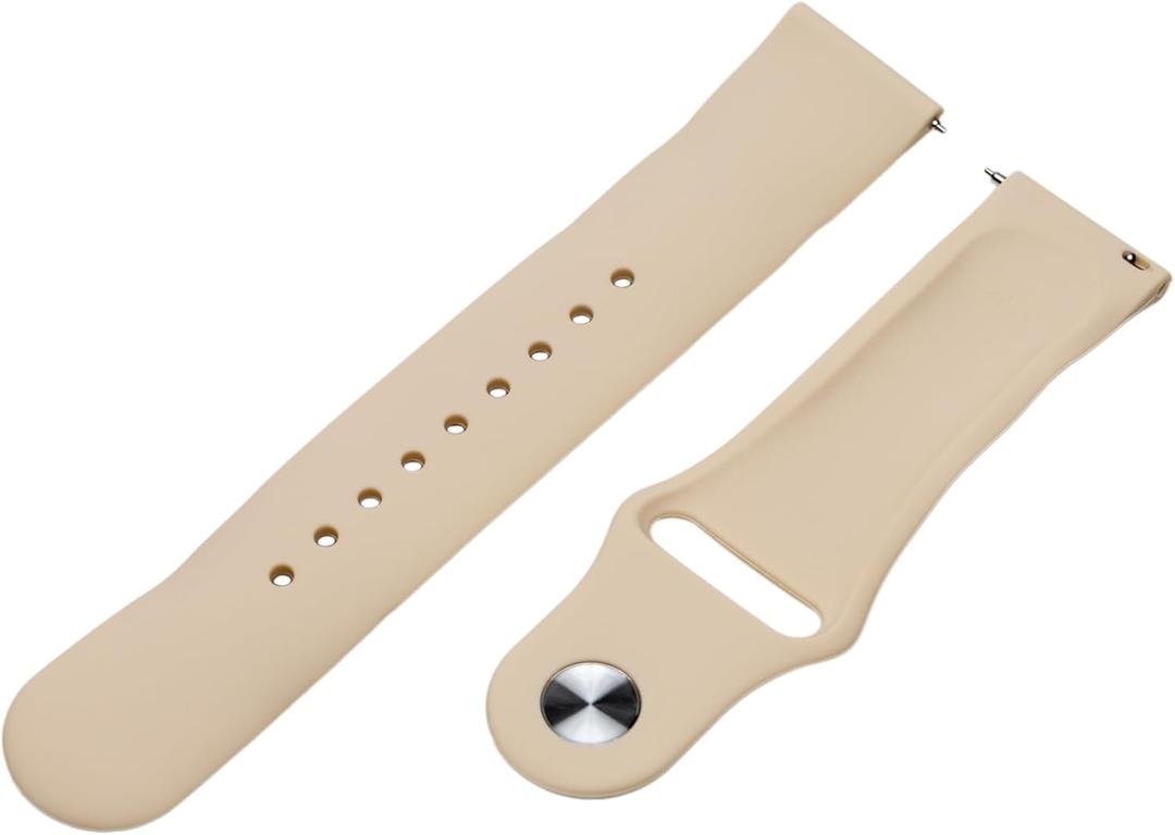 ALIAS() Arias SU23004BE Watch Replacement Strap, Compatible with 0.9-0.9 inches (22-24 mm), Silicone Band, Beige, beige, 22mm, Modern