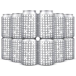 12 Pcs Disco Party Supplies Disco Ball Can Cooler Sleeves Retro 70s 80s Theme 12 oz Bling Beer Can Sleeves for 70s Birthday Wedding Bachelorette Party Decorations