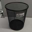 Zuvo Mesh Wastebasket Black Metal Wire Garbage Trash Can for Office Home Bedroom Height 10.1" Width 10", 4 Gallon (16 Quart) (1, Black)