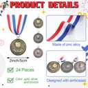 60  RoundFunny Award Medals 1st 2nd 3rd Place Medals Metal Winner Trophy Awards Gold Silver Bronze Prizes for Sports Competitions Party, 2 Inches