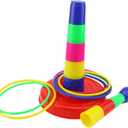Ogrmar 18" Colorful Plastic Sport Ring Toss Game Set for Kids