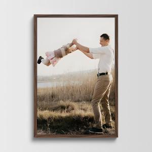 Solid Wood 24x36 Frame - Single Frame, Rustic Walnut 24 x 36 Poster Frame for Artwork, Puzzles, Photos and Movie Posters Picture Frames