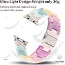 V-MORO Resin Bands Compatible with Apple Watch Series 11/10/9/8/7 Band 45mm 46mm Starlight Buckle Lightweight Fashion Strap Bracelet for iwatch Series SE/6/5/4/3/2/1(Bonbon Rainbow,42/44/45/46/49mm)
