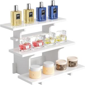 3 tier cologne stand Portable Shelf for Display Shelves for Vendors Events Food Cupcakes, Candles, Glasses, Jars, Crafts, Jewelry, Farmers Market Display (Corner,Staight, Black) (White, Staight)
