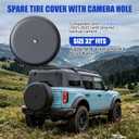 32" Soft Black Tire Cover - Ideal Compatible with Ford Bronco(Big Bend/Black Diamond/Outer Banks/Badlands) 2021-2025 with Backup Camera
