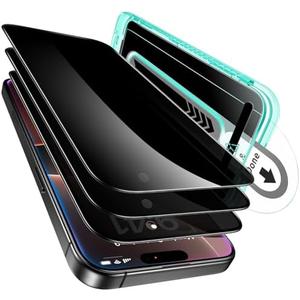 ESR 3 Pack for iPhone 16 Pro Privacy Screen Protector, Anti-spy Tempered-Glass Privacy Screen Protector with Flawless Fit Tray, Micro-curved Edges, Case Friendly