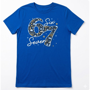 Girls Fun Six Seven 6 7 Meme Design Couples Hanukkah Jewish V-Neck T-Shirt Medium