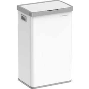 SONGMICS Motion Sensor Trash Can, 18-Gallon (68L) Automatic Kitchen Garbage Can with Stay-Open Lid, Soft Close, Stainless Steel, 15 Trash Bags Included, Cloud White ULTB630W68