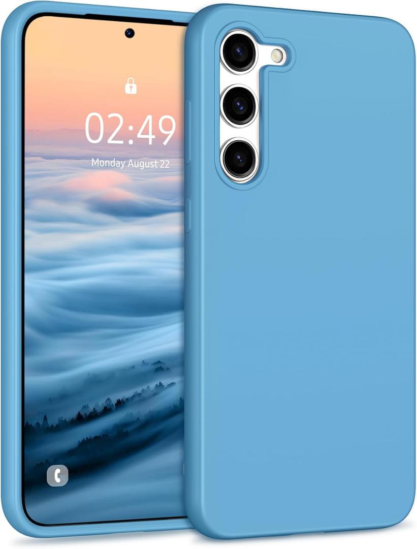 Samsung Galaxy S23 Case - Liquid Silicone, Slim Shockproof Protective Bumper for Galaxy S23 5G 6.1", "Denim Blue