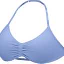 YEOREO SoftHue Impact Strappy Halter Bra for Sports Intensify Women Workout Backless Padded Gym Yoga Bra (Small, Graphite)