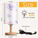 Tujoe Butterfly Lamp Purple Desk for Kids Lamp Fabric Nightstand Table Lamps Bedside Decor for Girl Kids Reading Bedroom Living Room Home Office Christmas Gift