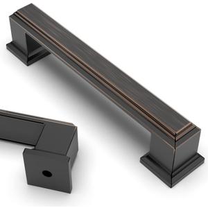 Asidrama 10 Pack 3.75 Inch(96mm) Oil Rubbed Bronze Kitchen Cabinet Handles Cabinet Pulls Kitchen Cabinet Hardware for Cupboard Drawer Pulls