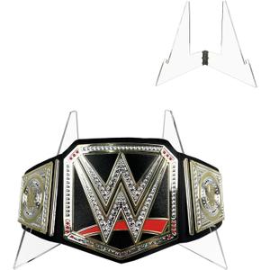VINJKZQ Championship Belt Display Stand, Adjustable Acrylic Wrestling Belt Display Stand Holder, Clear 5mm Thick Transparent Support Rack for Championship Belts, Wrestling Belts, Photos, Plates