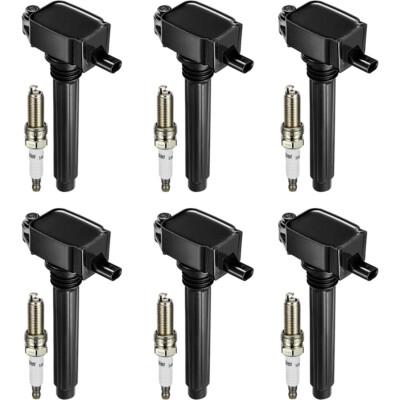Set of 6 Ignition Coils Pack UF648 & 6 PCS Iridium Spark Plugs Compatible with 2011-2016 Grand Cherokee Wrangler Chrysler Jeep Dodge Avenge Charger Durango RAM 1500
