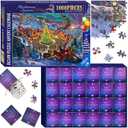 Pozemu Advent Calendar 2025 Northern Christmas Puzzle for Adults Women Men 1008 Pieces (Pack of 2)