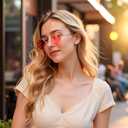 HJSTES Polarized Round Sunglasses Womens Men Retro Hippie Glasses Small Circle Sunnies (Pack of 2, Pink Purple)