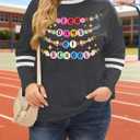 YI XIANG RAN Plus Size 100 Days of School Shirt Women Teacher Shirts 100 Days Gift Tees Casual Long Sleeve Tops (XL)