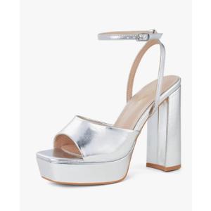 Elisabet Tang Chunky Heeled Platform Sandals for Women,4.7 Inch Block Heels with Open Toe Ankle Strap, Dress Shoes for Wedding Party Homecoming Travel (Size 6)
