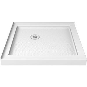 DreamLine SlimLine 42 in. D x 42 in. W x 2 3/4 in. H Center Drain Single Threshold Shower Base in White, DLT-1142420 DreamLine SlimLine 42 in. D x 42 in. W x 2 3/4 in. H Center Drain Single Threshold Shower Base in White, DLT-1142420