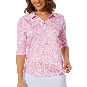 M MOTEEPI 3/4 Length Sleeve Womens Golf Polo Shirt Ladies Workout Tops Polo Shirts for Women Golf Pullover size M