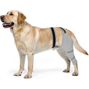 Dog Rear Leg Sleeve to Stop Licking, Hind Leg Protector After TPLO Recovery, ACL Surgery, Wounds or Skin Issues, Soft Breathable Comfortable Cover for Large Medium Small Dogs, XL,Left, Light Grey