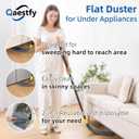2 x Qaestfy Under Appliance Cleaning Tool with Long Handle, 2 Reusable Microfiber Pads, 5 Disposable Dusting Cloths, Retractable Flat Gap Duster (30-63) for Behind Fridge, Washer, Bed, Furniture