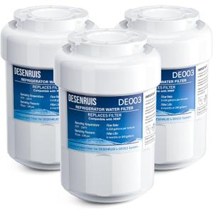 Water Filter Replacement Compatible with GE MWF, SmartWater MWFP, MWFA, GWF, HDX FMG-1, WFC1201, RWF1060, 197D6321P006, Kenmore 9991, Pack of 3, By DESENRUIS