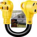 NEMA 6-50P Male to TT-30R AC Power Adapter Cord, STW 10AWG/3C, 3 Prong 50 Amp Welder Male Plug to 30 Amp RV Generator Female Connector Adapter, 125 Volt, ETL Listed