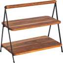 Creative Co-Op Acacia Wood 2-Tier Serving Stand