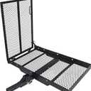 ECOTRIC 46.2 X 26.8 X 38.7 Inch Hitch Cargo Carrier W/Ramp Foldable 500 Lbs Trailer Hitch Mount Steel Wheelchair Carrier Mobility Scooter Ramp 2" Hitch Receiver for Snow Blower SUV Truck Van Car