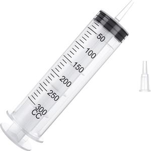 300mL Large Syringe for Liquid- Large Plastic Syringe with Tip Adapter for Scientific Labs, Oil Transfer, Plant Watering & Refilling