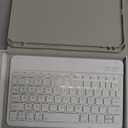 kenke for iPad 11/10th Gen Case with Keyboard 11/10.9 inch 2025 A16/2022, Detachable Wireless Bluetooth Keyboard Case Thin & Light with Built-in Left Side Pencil Holder, White Square Keycaps (Gray)