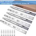 20 inch Drawer Slides 4 Pairs (8pcs) Soft Self Close Full Extension Ball Bearing Drawer Rails Side Mount Metal Dresser Runners for File Cabinet Trash Can Kitchen Wardrobe Glides 20" 100 LB Capacity