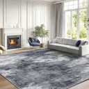 AMADA HOMEFURNISHING 8x10 Area Rug for Living Room, Modern Abstract Rug with Non-Slip Backing & Low Pile, Large Washable Rug with Abstract Pattern for Bedroom, Dinning Room, Home Office, Grey
