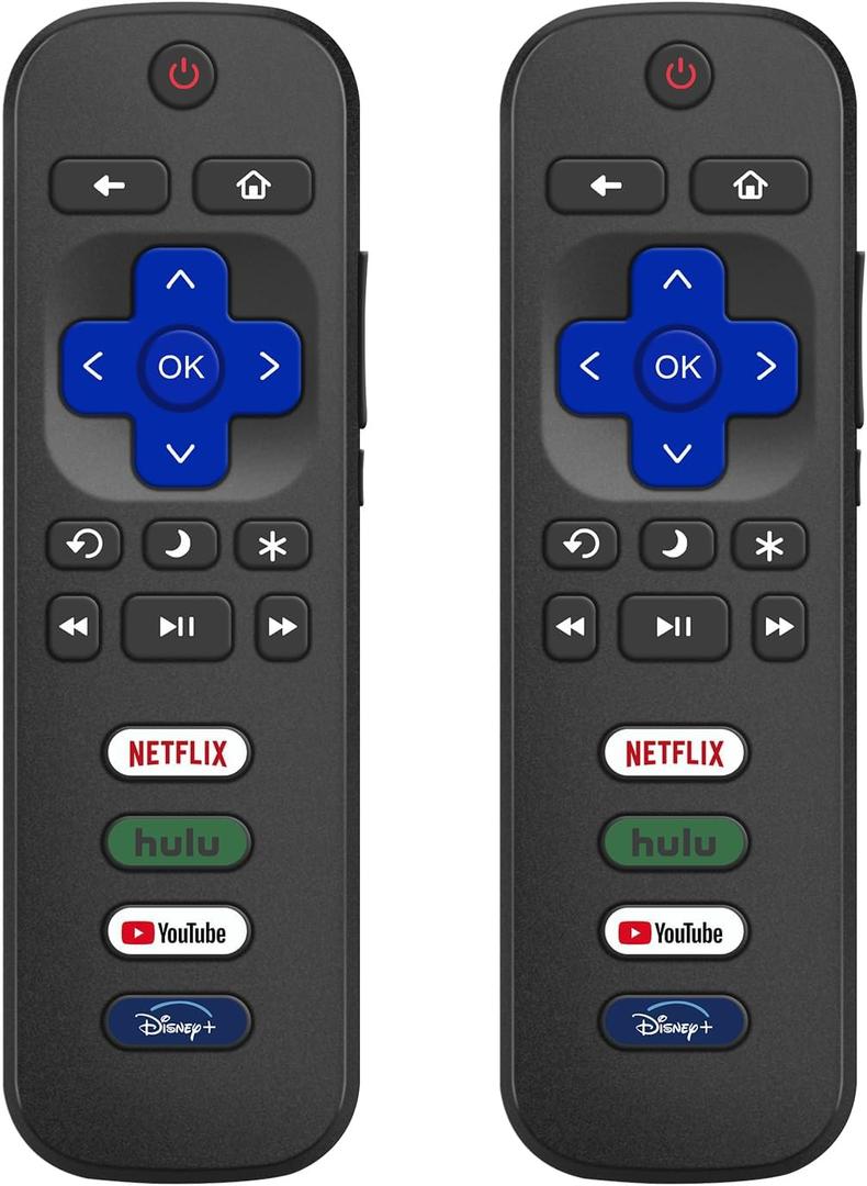 (Pack of 2) Replacement for Roku TV Remote Control, Compatible with TCL Roku/Hisense Roku/Onn Roku/Roku Built-in Smart TVs. (Not Compatible with Roku Sticks or Box) (Blue)