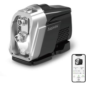 1.2 HP, 85 PSI, 27 GPM Whole-House Water Pressure Booster Pump 115V
1”NPT, Variable Speed & Constant Pressure, Wireless Control, On Demand Self-Priming Water Pump for Home, Shower, Shallow Well