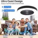 20" Bladeless Ceiling Fans with Light Remote Control,LED Smart Flush Mount Ceiling Fan With light for Bedroom, Kids Room, Reversible Motor, 6 Wind Speed, 3000LM, 57W-White/Black (Black)