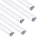 ZhiYo Mini Corner Cord Hider for One Cord, Corner Cable Concealer, Wire Covers for Cords, Paintable Cord Cover, Cable Management Channel Raceway for Wall, Floor Baseboard, Ceiling, White